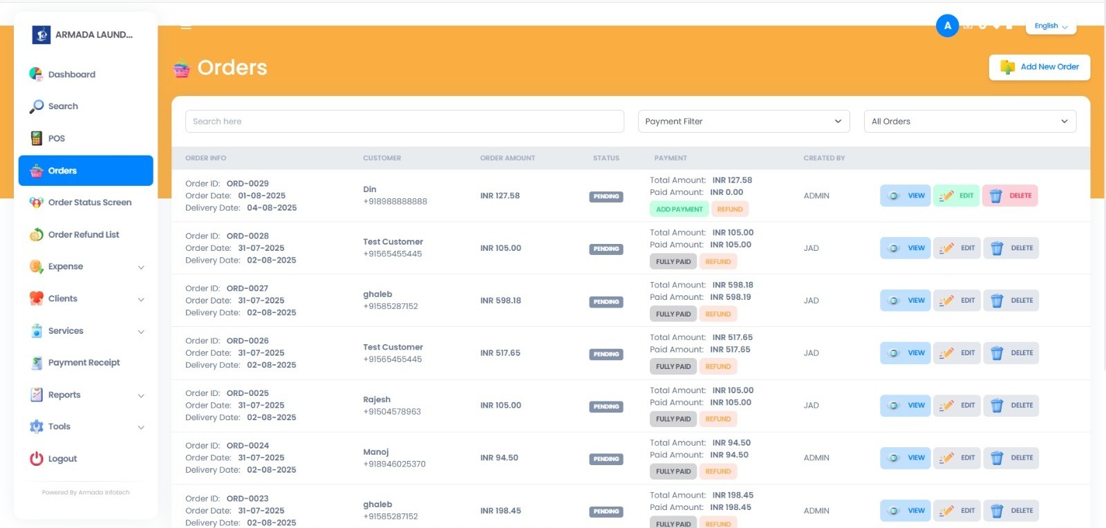 laundry inventory tracking